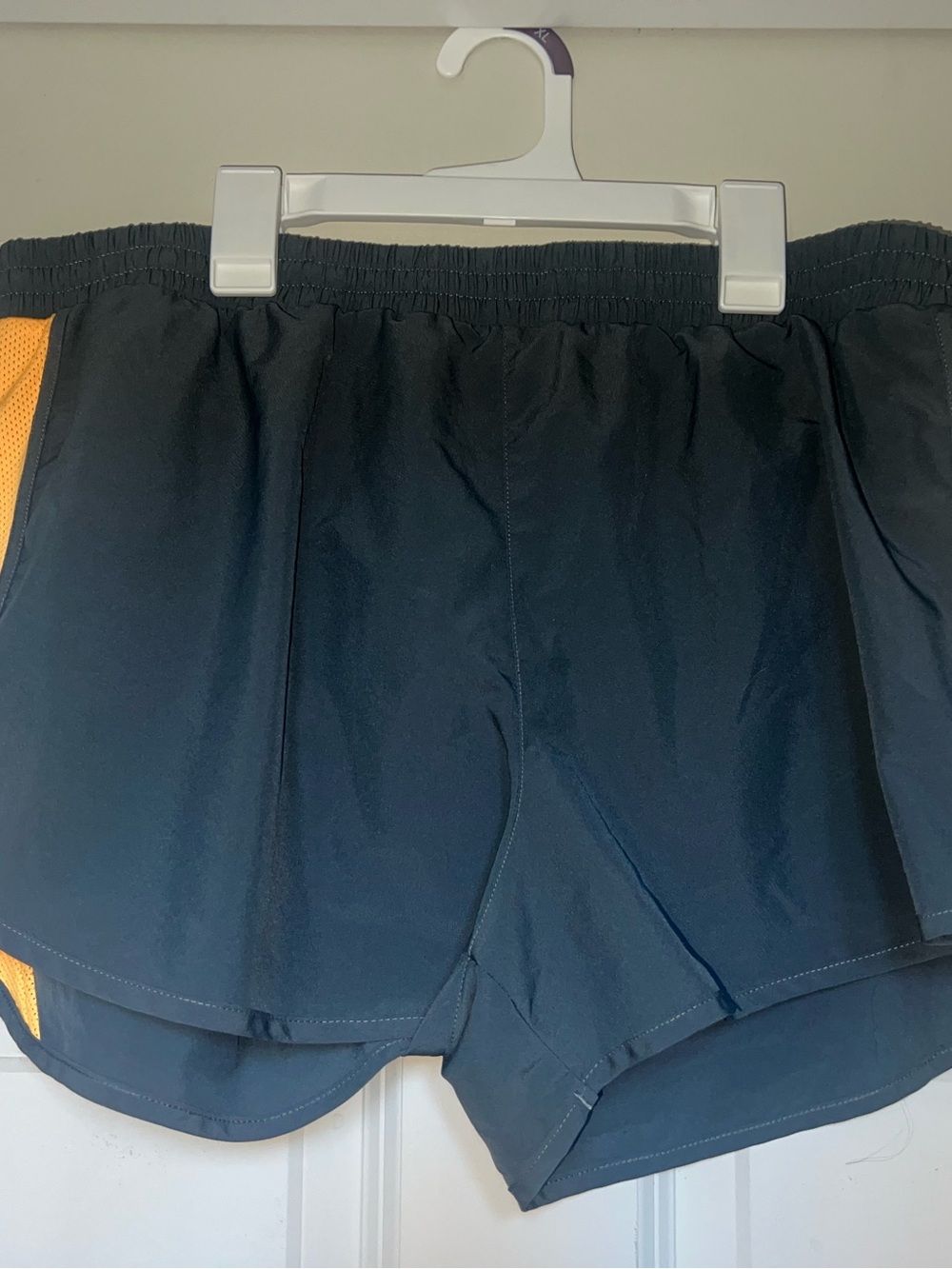 Under Armour Women's Athletic Shorts - Dark Grey with Orange Accent